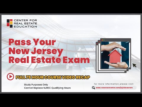Pass New Jersey Real Estate Exam Course Recap, Center for Real Estate Education, study guide, online resources.